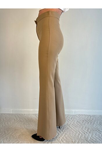 Hamiyet Doğan High Waist Zippered Flared Trousers