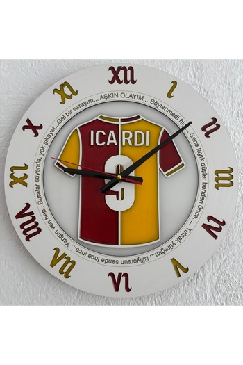 Pelince - Mauro - I Am the Event of Love Galata Saray - Fan Wall Clock (Wood & Epoxy) - 40 cm