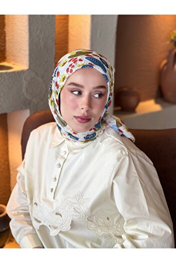 Modakaşmir Flowers Pattern Bamboo Scarf