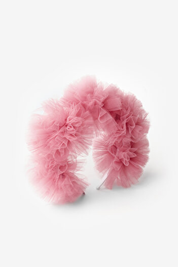 Le Mabelle Dried Rose Tulle Pompom Girl's Crown