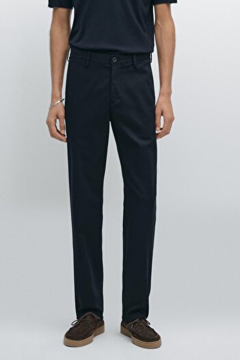 Massimo Dutti Slim fit structure trousers