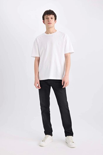 DeFacto D7335 Black Sergio Regular Fit Regular Cut Regular Waist Pipe Leg Jeans