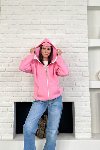 The Robi Pink Unisex Snow Masked Samurai Hooded Oversize Cardigan