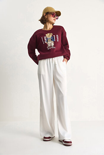Bianco Lucci Women's High Waist Elastic Waistband Satin Wide Leg Pants 4027 60284074