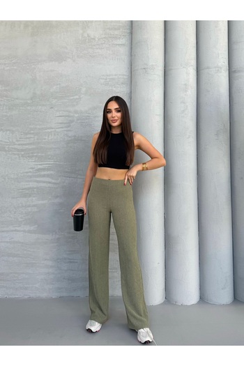 Ozy Fashion Khaki Color Seasonal Escobar Fabric Trousers