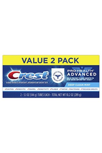 CREST Set 2x Toothpastes, 3D White, Pro-Health Advanced, Deep Clean, Multi-Protection with 8 Benefit