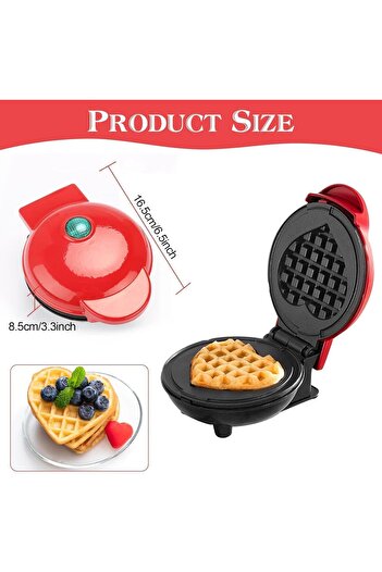 Generic Mini Waffle Maker, Round Non-Stick Individual Waffle Machine for Kids' Birthdays, Famil