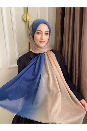 MODA Dubai Degrade Shawl / Navy Blue Beige