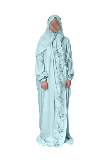SDD Very luxurious embroidered prayer shawl (mard) with attached scarf, wide and comfortable