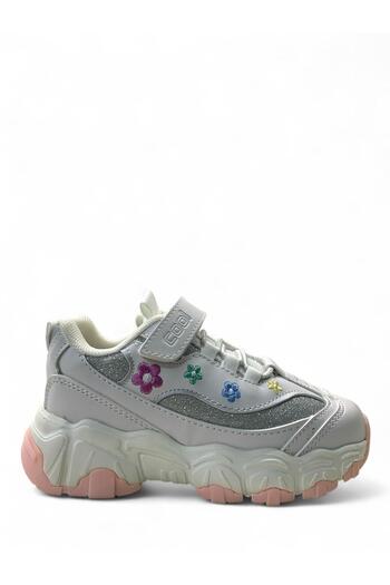 Cool Bella Orthopedic Girl's Preschool White Floral Comfortable Sneaker