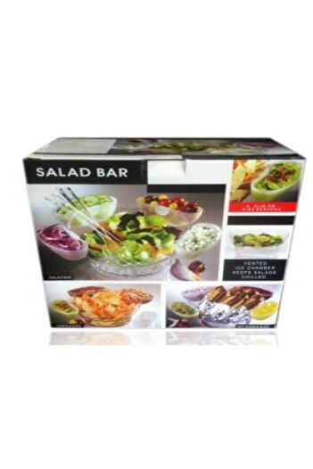 GTC Salad Bar Serving Set with Bowl, Spoon, and Tray Perfect for Salad Bars and Home Serving