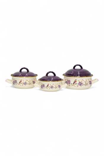 PR HOME Fiorella Enamel Mini Pot Set 12-14-16 cm