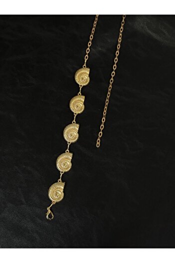 LİA KEMER Sea Shell Gold Chain Accessory for Jacket, Dress, Pants, Evening Dress, Body Chain, Beach Belt