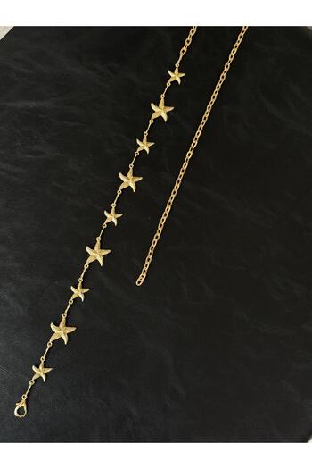 LİA KEMER Star of the Sea Gold Chain Accessory for Jacket, Dress, Pants, Evening Dress, Body Chain, Beach Belt