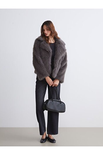 LC Waikiki Jacket Collar Women's Fur Coat