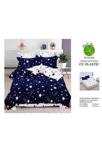 FIONNA.RO Finet Bed Linen With Elastic - Navy Blue With Stars