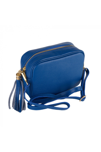 AZZURA Gilda bag, blue genuine leather crossbody