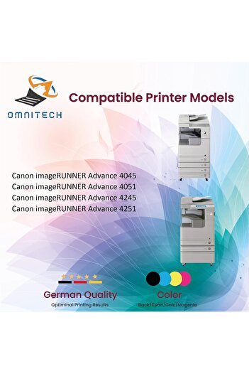 Omnitech Omni Tech C-EXV 38 Black Toner Cartridge - Compatible with Printer Canon imageRUNNER Advance 4045, 4