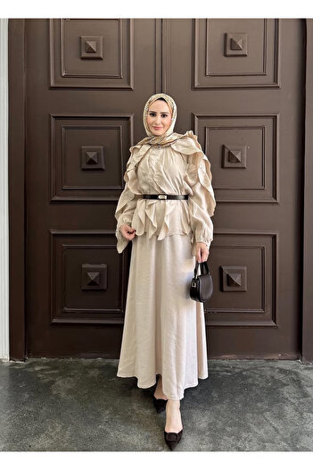 nizzell New Season Women's Shirt with Ruffle Skirt Set