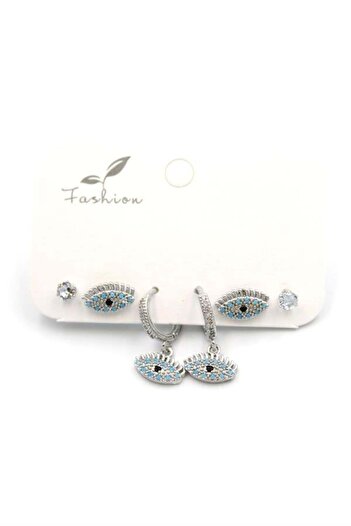 Royaleks Multi-Eye Earrings - Silver