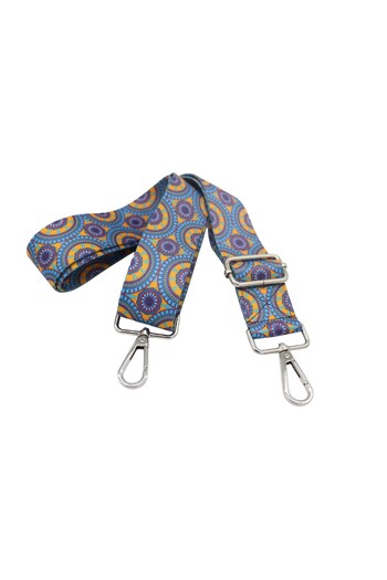 Anatolia Turquoise-Orange Ethnic Pattern Adjustable Polyester Bag Shoulder Strap 4cm X 120 cm