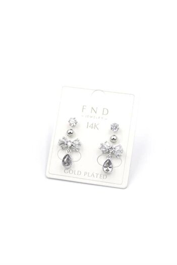 shopwave Multi-stone earrings - silver