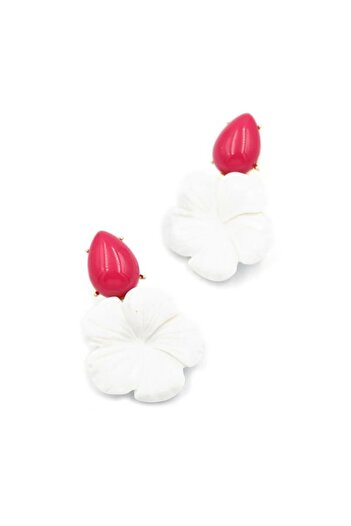 shopwave Flower Earrings - White