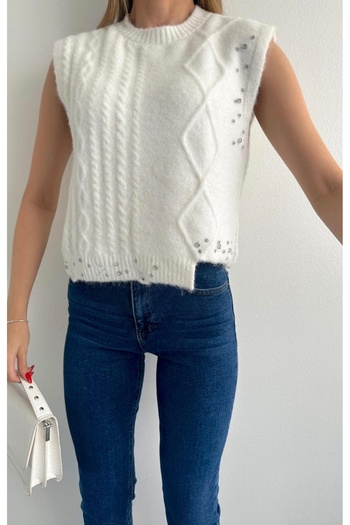 fujya Braided Stone Most Knitwear Sweater White