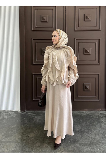 nizzell New Season Women's Shirt with Ruffle Skirt Set