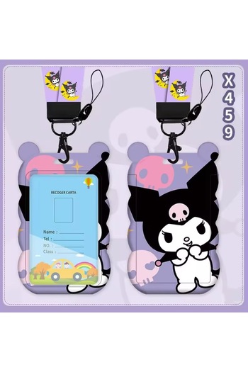 synshop Kuromi neck strap lanyard card holder name tag birthday gift for workplaces and schools