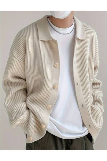 BYATA MENS STYLE Ανδρική κανονική ζακέτα με λεπτομέρεια με κουμπιά