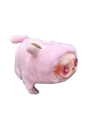 OEM Plush Toy with Luminous Ears LABUBU, Music, Rotating Tail, Bracelet Plush, 15 cm, Pink