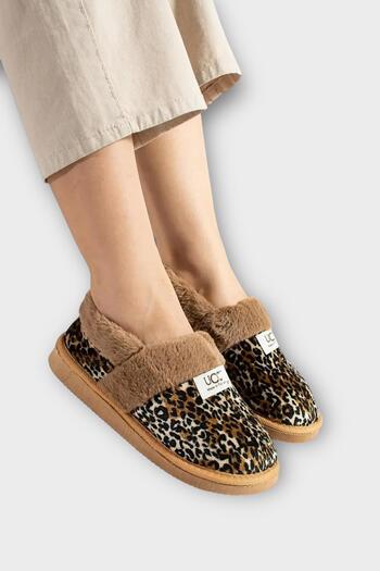 Liger Ultra Light Furry Inside Home Shoes Women's Slippers Taba - Beige