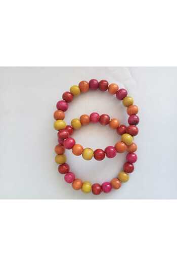 hobi duragı Colorful Wooden Beaded Round Bag Handle