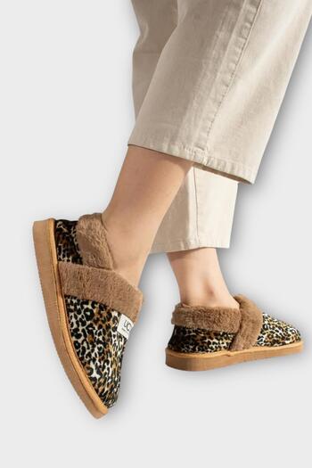 Liger Ultra Light Furry Inside Home Shoes Women's Slippers Taba - Beige