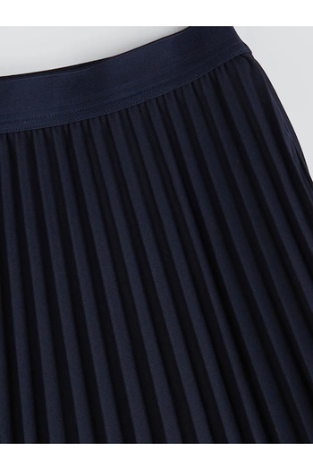 LC Waikiki Lcw kids navy blue pleated girl's skirt with elastic waist