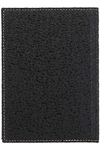 STOREMAX 4812 Notebook 14X20 Cm. 160 Leaf Leather Hilton Pattern Cover Black, Black