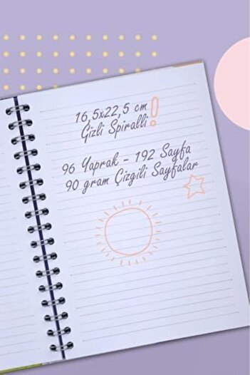 STOREMAX Spiral Notebook Hard Cover 192 Pages 96 Sheets 17X24 cm 90Gr. Striped 1088605