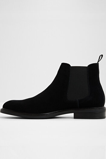 Aldo GIO - Erkek Siyah Hakiki Süet Slip-On Chelsea Bot
