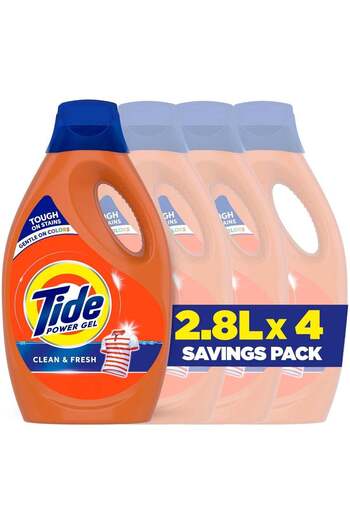 Tide Clean & Fresh Laundry Detergent Power Gel 4 x 2.8L