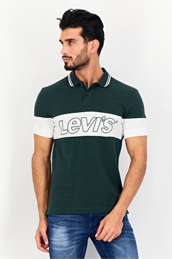 Levi's Men Regular Fit Graphic Print Short Sleeves Polo Shirt, Multicolor