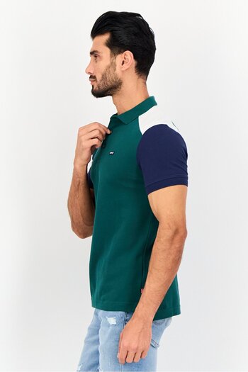 Levi's Men Regular Fit Short Sleeve Brand Logo Polo, Green