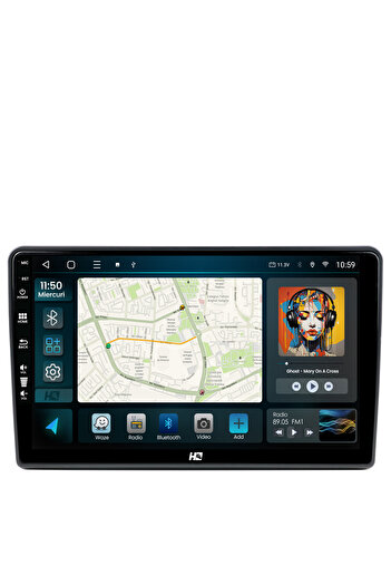 HUB64 Navigation Nissan Navara (2006-2014), 2GB RAM, Android 13, GPS, Wi-Fi, Carplay, Android Auto