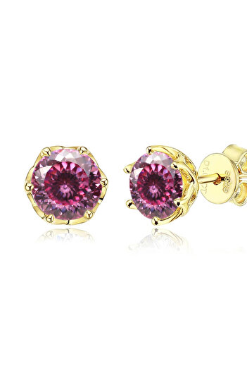 Choice 2.0CT X2 100 Cut Pink JoyceJelly 1/2/4CT D Color Moissanite Diamond Stud Earrings S925 Sterling Silv