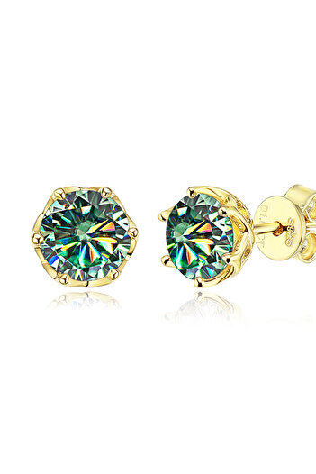 Choice 2.0CT X2 Blue Green JoyceJelly 1/2/4CT D Color Moissanite Diamond Stud Earrings S925 Sterling Silver