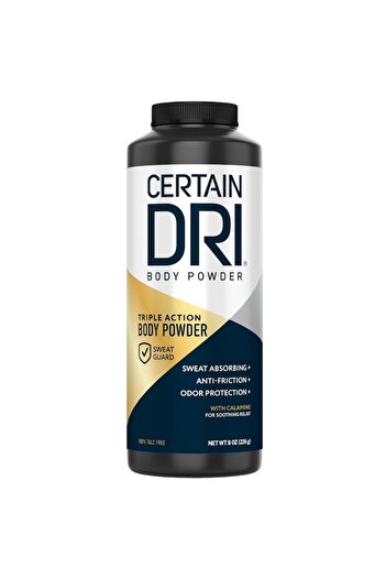 Certain Dri Pudra Antiperspiranta, Certain Dri, Triple Action, pentru Corp si Picioare, Formula fara Talc, 226gr