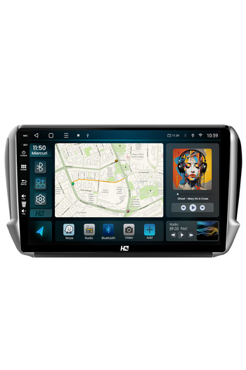 HUB64 Navigation Peugeot 208/2008 (2012+), 2GB RAM, Android 13, GPS, Wi-FI, Carplay, Android Auto
