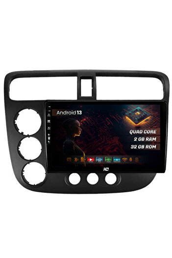 HUB64 Navigatie Honda Civic (1998-2005), 2GB RAM, Android 13, GPS, Wi-FI, Carplay, Android Auto