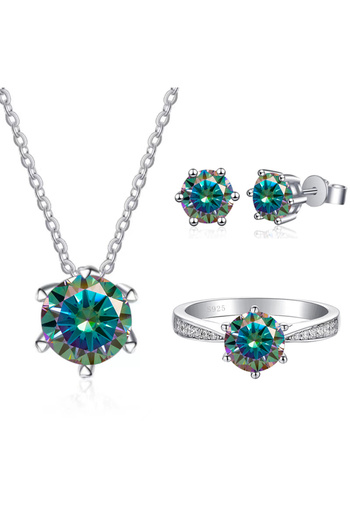 Choice 45cm 8 rainbow JoyceJelly Moissanite Jewelry Set With 1CT D Color VVS 3EX moissanite stone pass diam