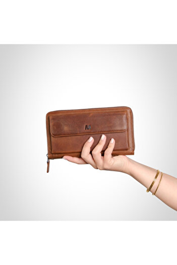 MFT Leather Design Genuine Leather Unisex Handbag |   Canelia 1310 Crazy Tan